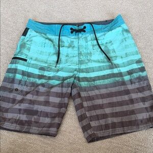 Men's Blue and Gray Swim Shorts TAVIK